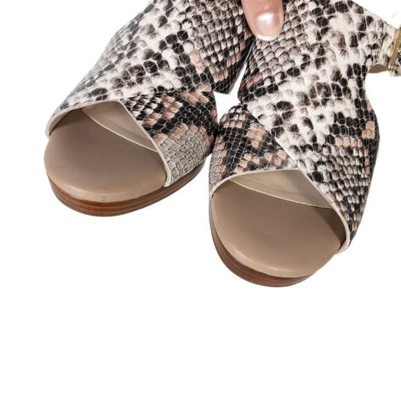 Cole Haan Philomina Python Snakeskin Wedge Heel Sandals Sz 7 - Picture 4 of 10